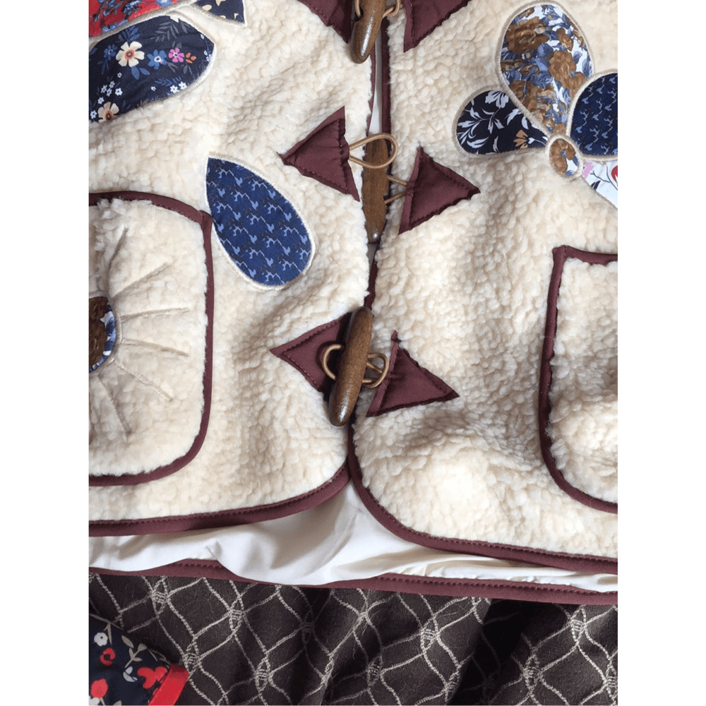 NEW! boho Faux teddy Sherpa embroidered vest - Picture 10 of 11